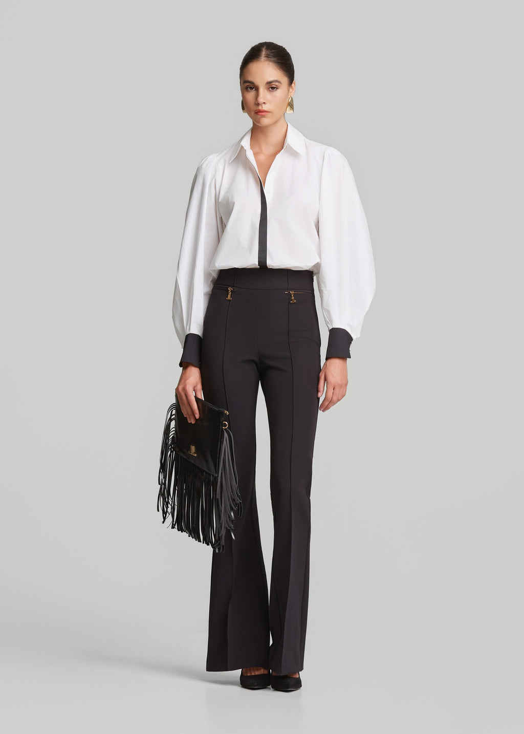 Βαμβακερό πουκάμισο με έντονα μανίκια